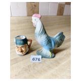 FIGURAL FACE MINI MUG MADE IN JAPAN, PAINTED