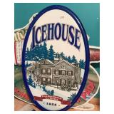 ICEHOUSE BEER PLANK ROAD BREWERY METAL OVAL SIGN