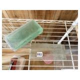 GLASS BEVELED SUBWAY TILES, 8", LOT OF 8