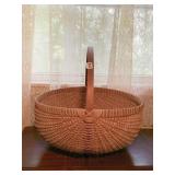 VERY LARGE WICKER BASKET WITH HANDLE