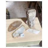 AGATE SLICES, ONE HAS HOLE IN IT, QUARTS, NATURAL