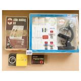 MICROSCOPE W/ SLIDES ETC.
