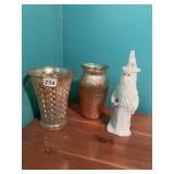 CUT GLASS VASES, WIZARD CANDLE, NEVER BEEN LIT