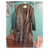 VINTAGE LEATHER TRENCH COAT, JOCELYN SAINT