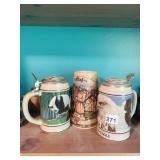 BEER STEINS, PANDA, EAGLE, MILLER BEER 1804