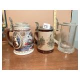GLASS AND PEWTER WINSTON CIGARETTES STEIN, DEER