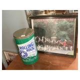 ROLLING ROCK TIN AND BUDWEISER CLYDESDALE POSTER