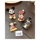 MICKEY MOUSE BUBBLER, TOMY CAR, PORCELAIN MICKEY