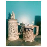 FIGURAL BEER STEINS, GOLF AND HANGING OUT