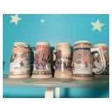 BUDWEISER AND MILLER GENUINE DRAFT BEER STEINS