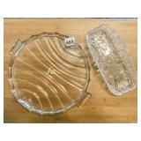 KRISTAL WESTERN GERMAN LARGE GLASS PLATTER 13",