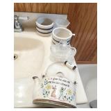 ROSEVILLE MUG, DECORATIVE TEAPOT ETC.