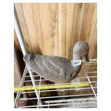 LARGE CARVED WOODEN DUCK, 12"