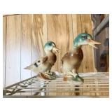CERAMIC PAINTED DUCKS, PAIR