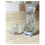 GEORGE GOOD BLOWN GLASS ANGEL, BLOWN GLASS BIRD