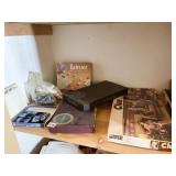 GAMES INCLUDING YAHTZEE, SCRABBLE, CHESS PIECES