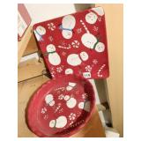 SONOMA PEPPERMINT LANE PIE DISH AND LARGE SQUARE