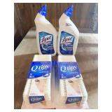 NEW Q TIPS, LYSOL TOILET BOWL CLEANER BOTTLES