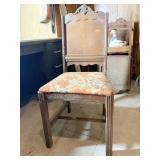 ANTIQUE WOODEN CHAIR WITH UPHOLSTERED SEAT, NEEDS
