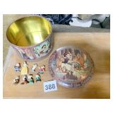 SNOW WHITE AND THE 7 DWARFS FIGURES AND TIN