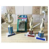 BOWLING AND BASKETBALL TROPHIES, OUTLET BOX IN