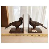 BOOKENDS BIRD MOTIF CAST IRON