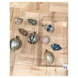 VINTAGE BLOWN GLASS CHRISTAS ORNAMENTS