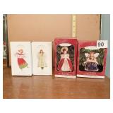 4 ANGEL HALLMARK KEEPSAKE CHRISTMAS ORNAMENTS