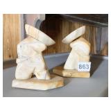 CARVED STONE MEXICAN SLEEPING SOMBRERO FIGURINES,