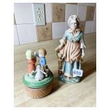 HI STYLE BONE CHINA TRINKET BOX, OLD LADY