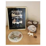 METALLIC GOOSEY PICTURE IN FRAME, LEAD CRYSTAL