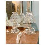 MATCHING GLASS BOUDOIR LAMPS