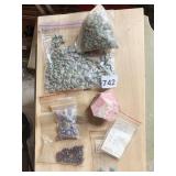 BAGS OF VARIOUS STONE AND MINERALS, SOME