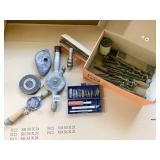 EXACTO KNIFE SET, HAND DRILLS, TAPE MEASURERS,