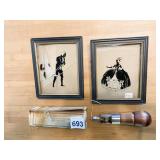 SET OF PAINTED SILHOUETTE PORTRAITS, ONE BROKEN,