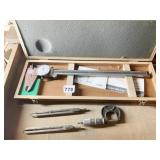 MITUTOYO DIAL CALIPER IN BOX, METAL CLAMP AND