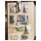 BAGS OF TINY GEMS AND ROCKS, SOME LABELED
