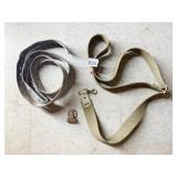 VINTAGE LEATHER AND FABRIC STRAPS, RUSTY BINDER