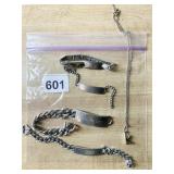 VINTAGE ENGRAVED AND ENGRAVABLE ID BRACELETS, K