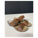 NICOLE SIZE 7 W OPEN TOE SANDALS NEW WITH FLOUR
