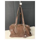 BROWN SUEDE WORTHINGTON PURSE NEW WITH SIDE KEY