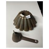 BUNDT PAN AND ICE CREAM SCOOP, RUSTY