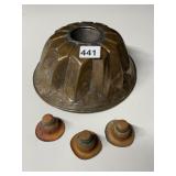 COPPER BUNDT PAN AND SMALL COPPER FORMS