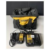DEWALT TOOL BAG, DEWALT CHARGERS 12V/120V MAX