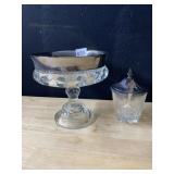 PEDESTAL BOWL SILVER RIM, SUGAR BOWL