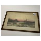 COLORED PRINT BY E. TAMA SURE, 10 X 16