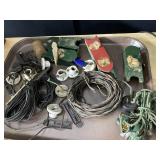 HOUSE DISPLAY LIGHTS, WIRE, WOODEN SLEDS