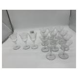 12 VINTAGE ETCHED WINE GLASSES
