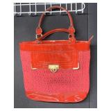 XO RED PURSE W/ FAUX ALLIGATOR TRIM NEW