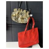 RED OSTRICH FAUX FINISH PURSE NEW AND ANIMAL